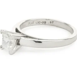 Platinum Princess Cut Leo Diamond Engagement Ring