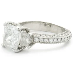 Platinum Radiant Cut Diamond Engagement Ring