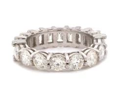 Platinum Round and Baguette Diamond Eternity Band