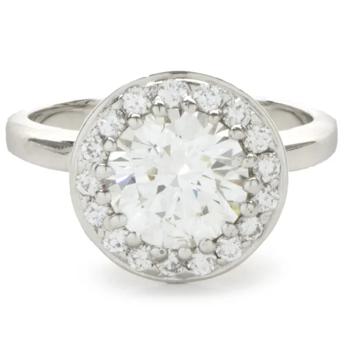 Platinum Round Brilliant Cut Diamond Engagement Ring