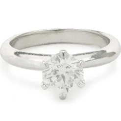 Platinum Round Brilliant Cut Diamond Engagement Ring