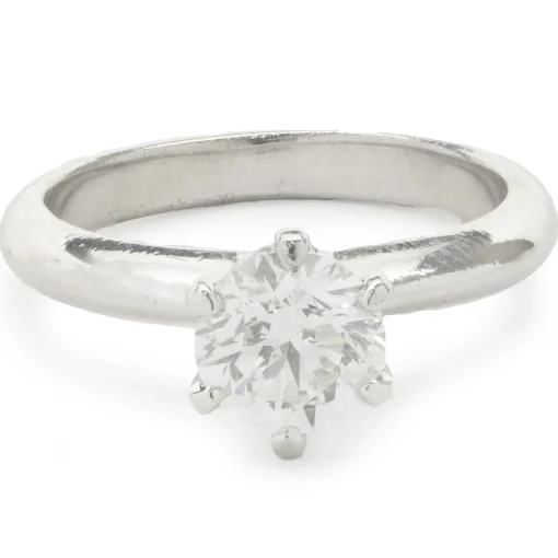 Platinum Round Brilliant Cut Diamond Engagement Ring