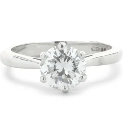 Platinum Round Brilliant Cut Diamond Engagement Ring