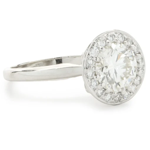 Platinum Round Brilliant Cut Diamond Engagement Ring
