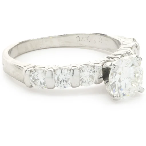 Platinum Round Brilliant Cut Diamond Engagement Ring