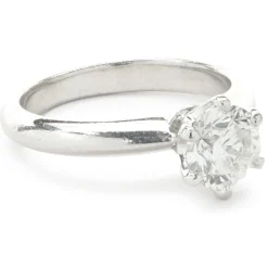 Platinum Round Brilliant Cut Diamond Engagement Ring