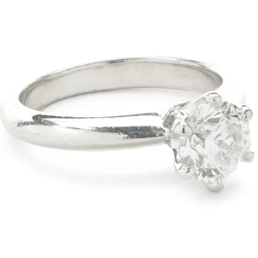 Platinum Round Brilliant Cut Diamond Engagement Ring