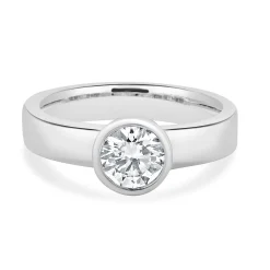 Platinum Round Brilliant Cut Diamond Engagement Ring
