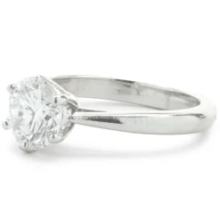 Platinum Round Brilliant Cut Diamond Engagement Ring
