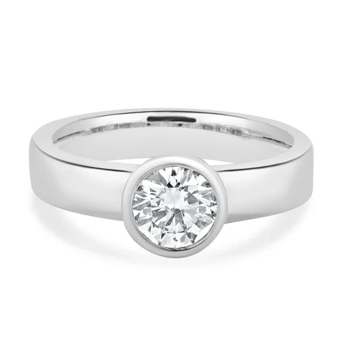 Platinum Round Brilliant Cut Diamond Engagement Ring