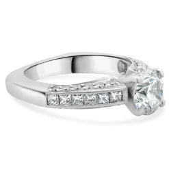 Platinum Round Brilliant Cut Diamond Engagement Ring