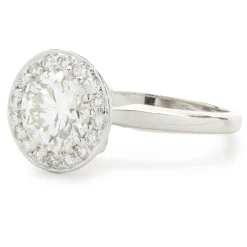 Platinum Round Brilliant Cut Diamond Engagement Ring