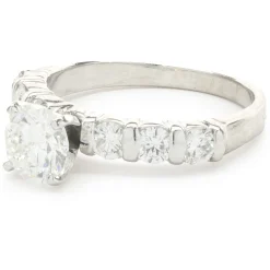 Platinum Round Brilliant Cut Diamond Engagement Ring