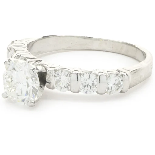 Platinum Round Brilliant Cut Diamond Engagement Ring
