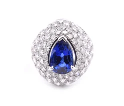 Platinum Sapphire and Diamond Ring