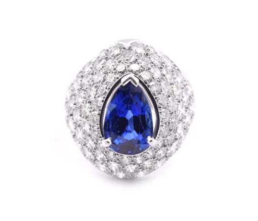 Platinum Sapphire and Diamond Ring