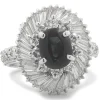 Platinum Sapphire and Diamond Ballerina Ring