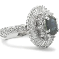 Platinum Sapphire and Diamond Ballerina Ring