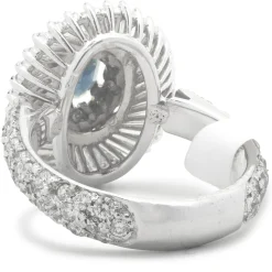 Platinum Sapphire and Diamond Ballerina Ring