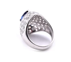 Platinum Sapphire and Diamond Ring