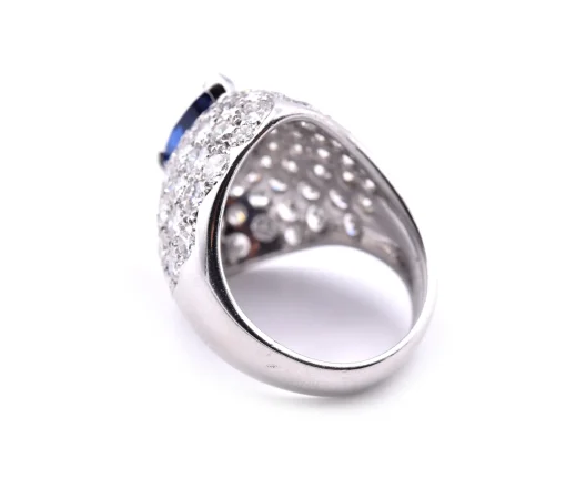 Platinum Sapphire and Diamond Ring