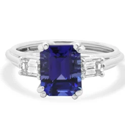 Platinum Tanzanite and Diamond Ring