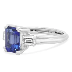 Platinum Tanzanite and Diamond Ring