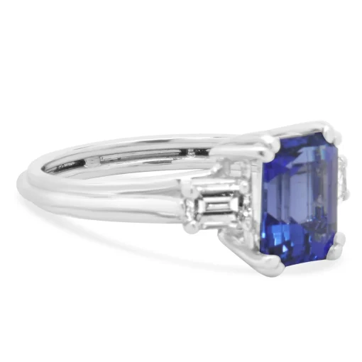 Platinum Tanzanite and Diamond Ring