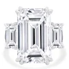 Platinum Three Emerald Cut Diamond Engagement Ring