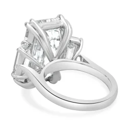 Platinum Three Emerald Cut Diamond Engagement Ring