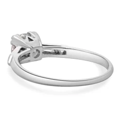 Platinum Vintage Round European Cut Diamond Engagement Ring