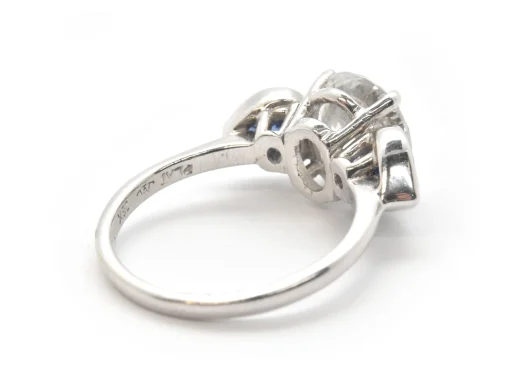 Platinum/18k White Gold, CZ And Heart-Cut Sapphire 3-Stone Ring