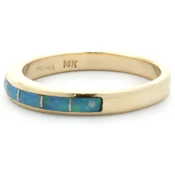 Prima 14 Karat Yellow Gold Black Opal Inlay Ring