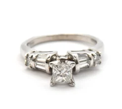 Princess Cut 0.40 Carat Diamond Platinum Engagement Ring