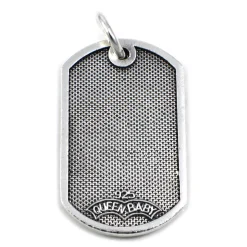 Queen Baby Sterling Silver Baby Dog Tag Cross Pendant