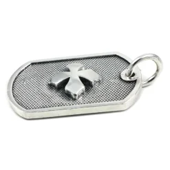 Queen Baby Sterling Silver Baby Dog Tag Cross Pendant