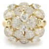 R.C.M 18 Karat Yellow Gold Pave Diamond Dome Ring