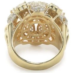 R.C.M 18 Karat Yellow Gold Pave Diamond Dome Ring