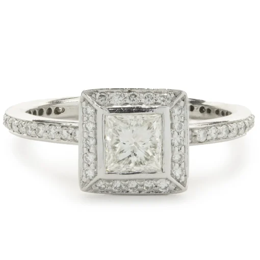 Ritani Platinum Princess Cut Diamond Engagement Ring