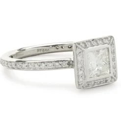 Ritani Platinum Princess Cut Diamond Engagement Ring