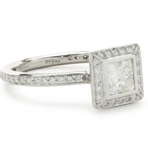 Ritani Platinum Princess Cut Diamond Engagement Ring