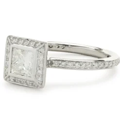 Ritani Platinum Princess Cut Diamond Engagement Ring