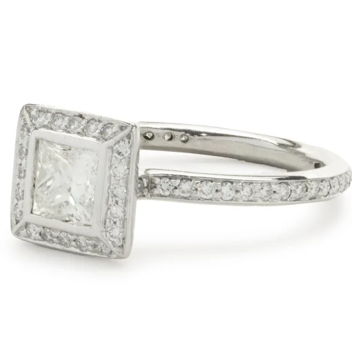 Ritani Platinum Princess Cut Diamond Engagement Ring