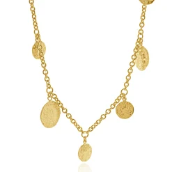 Roberto Coin 18 Karat Yellow Gold 17 Station Coin Necklace