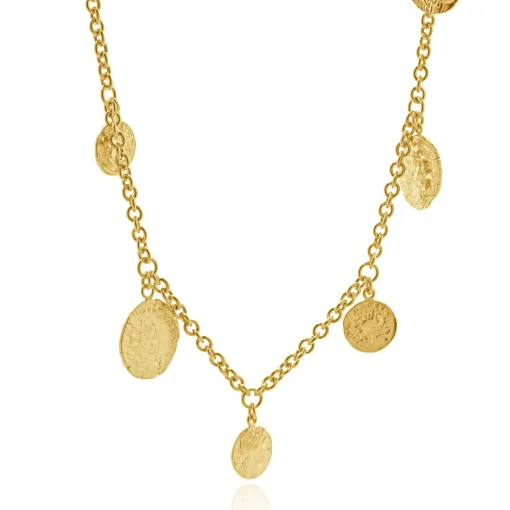Roberto Coin 18 Karat Yellow Gold 17 Station Coin Necklace