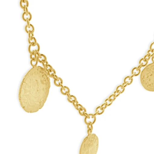 Roberto Coin 18 Karat Yellow Gold 17 Station Coin Necklace