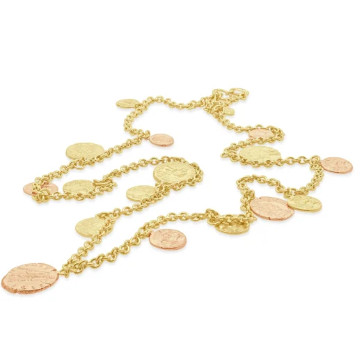 Roberto Coin 18 Karat Yellow Gold 17 Station Coin Necklace