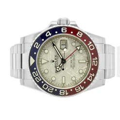Rolex 18 Karat White Gold GMT Master II Blue/Red Meteorite “Pepsi”