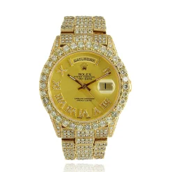 Rolex 18 Karat Yellow Gold Day-Date President Custom Diamond 36mm
