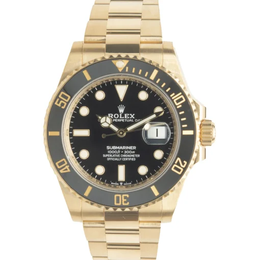Rolex 18 Karat Yellow Gold Submariner Black / Black 41MM